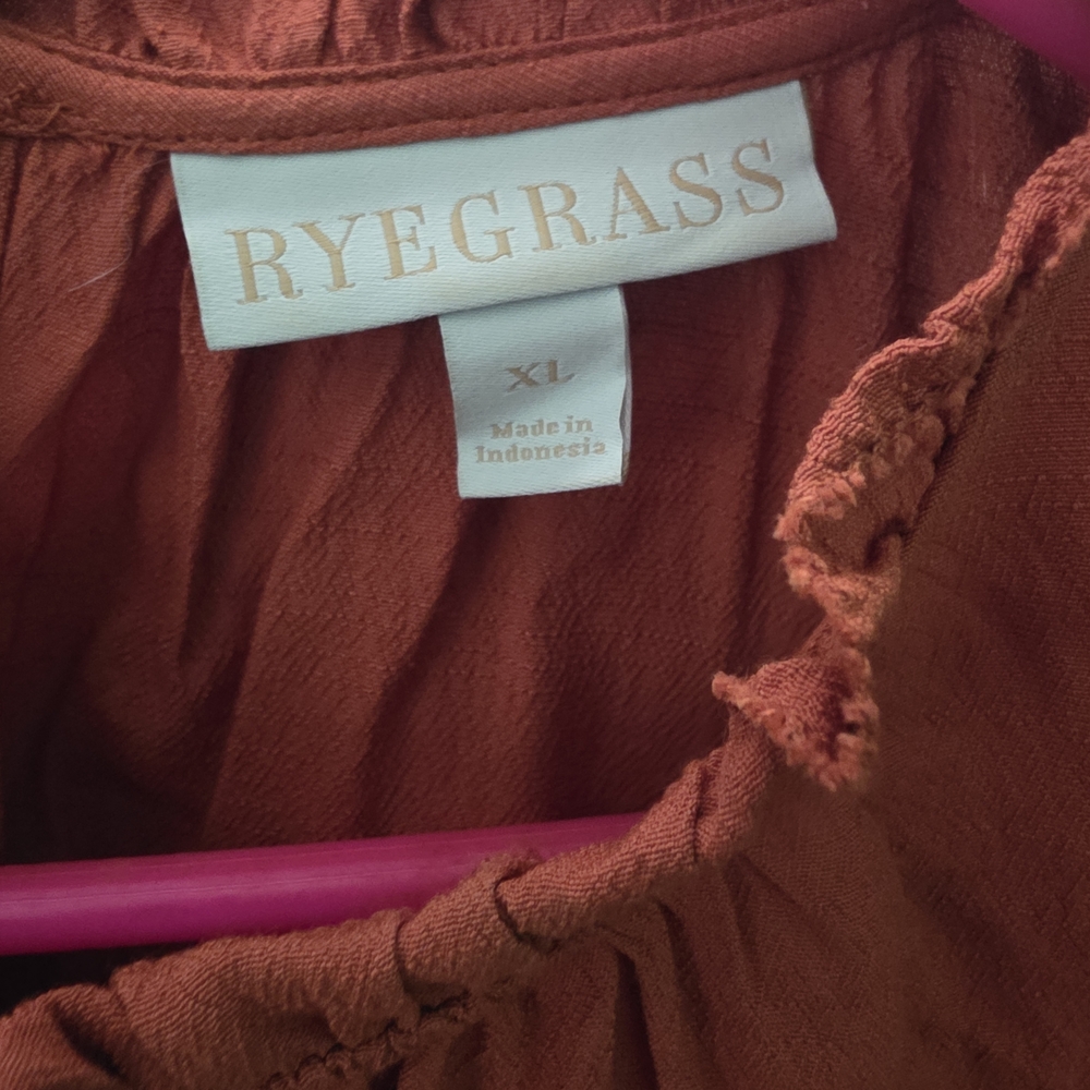 Chic Ruffle Sleeve Blouse - Rust - Picture 3 of 3